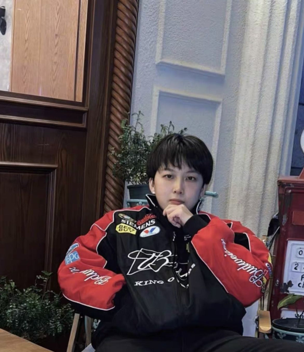 Racing Suit Casual Jacket Motorcycle Riding Motorcycle Suit Retro Full Embroidery Jacket