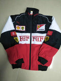 F1 racing suit college style retro style autumn and winter coat cotton suit full embroidery
