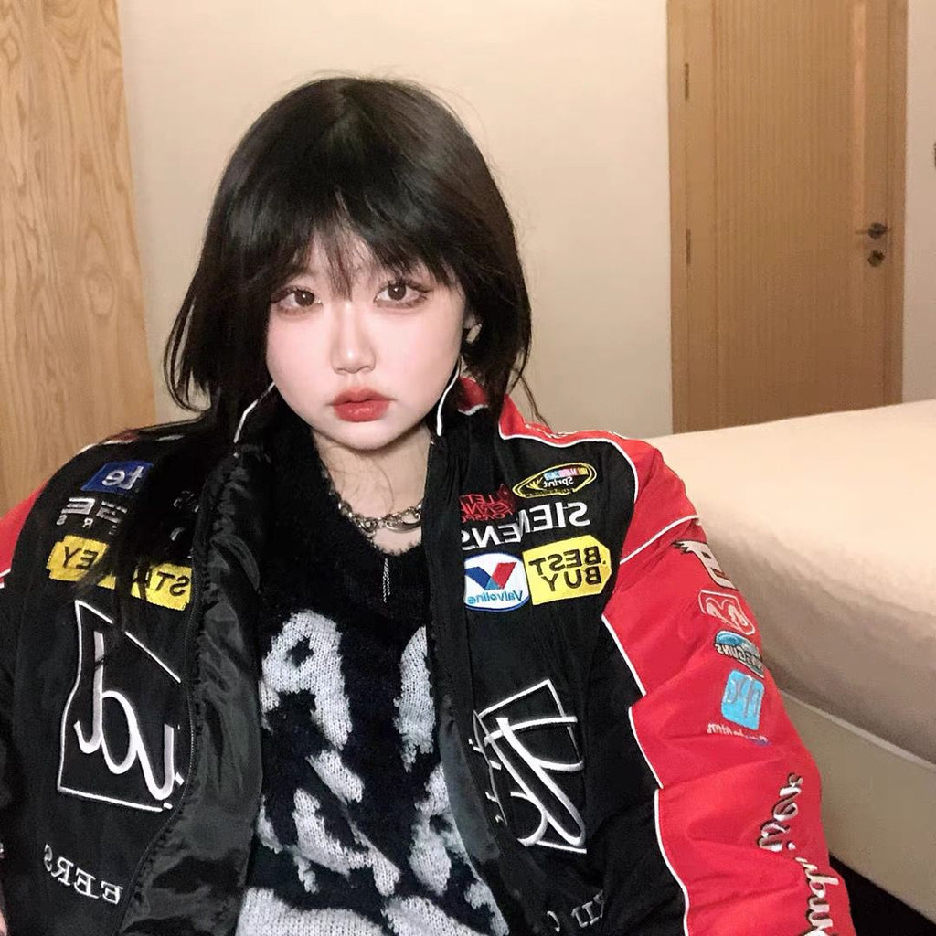 Racing Suit Casual Jacket Motorcycle Riding Motorcycle Suit Retro Full Embroidery Jacket